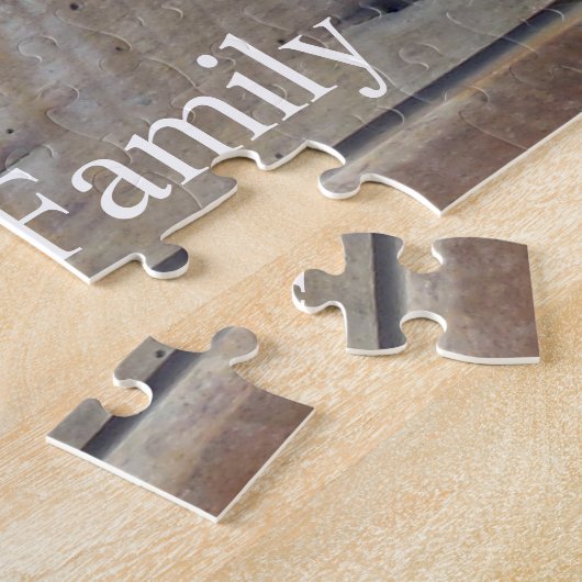 8家族の写真、木目パズル ジグソーパズル (側面)