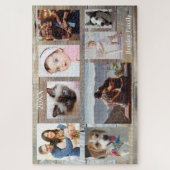 8家族の写真、木目パズル ジグソーパズル (縦)