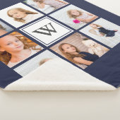 8家族モダン写真コラージュとイニシャルレター シェルパブランケット (3/4)