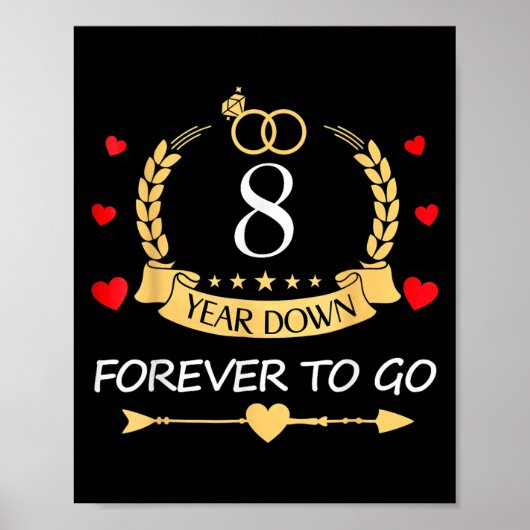 8年が永遠に終わってカップル8th 結婚 Anni ポスター (正面)