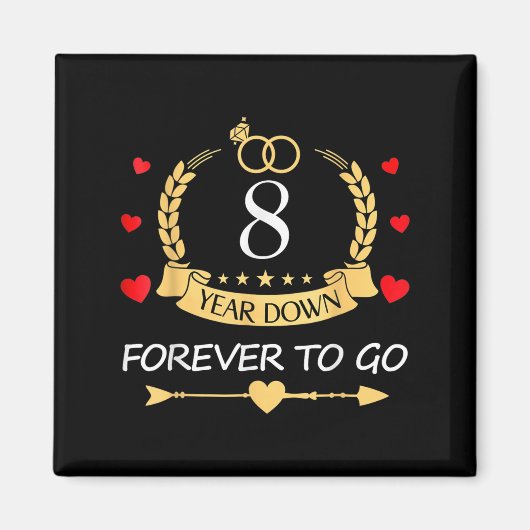 8年が永遠に終わってカップル8th 結婚 Anni マグネット (正面)