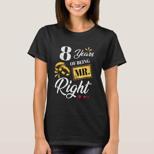 8年の右翼のおもしろいA結婚である Tシャツ (正面)
