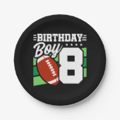 8年オールドサッカーパーティーテーマ8th誕生日ボーイ ペーパープレート (正面)