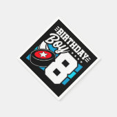 8年オールドホッケーパーティーテーマ第8誕生日ボーイ スタンダードカクテルナプキン (角)