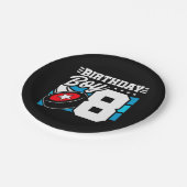 8年オールドホッケーパーティーテーマ第8誕生日ボーイ ペーパープレート (アングル)