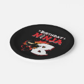 8年オールド漫画ブックスタイル忍者8誕生日 ペーパープレート (アングル)