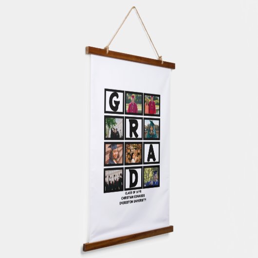 8年カスタムの卒業生の写真集 吊り下げ型タペストリー (傾斜あり)