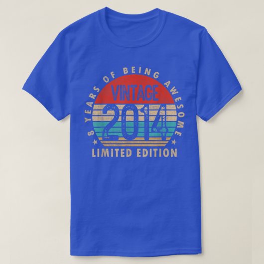 8年ギフトヴィンテージ2014年限定版8th tシャツ (デザイン正面)