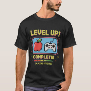 8年生にレベルアップ! かわいいゲーマー Tシャツ