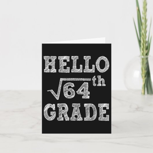 8年生に戻る学校の平方根64 Byck おもしろいF カード (正面)