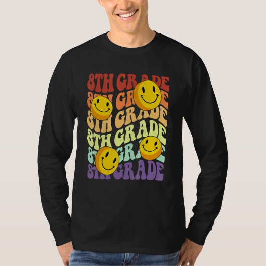 8年生の先生のためのバックトゥスクール レトロ Tシャツ (正面)