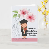 8年生の卒業女（花あり） カード (黄色い花)