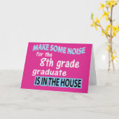 8年生の大学院ピンクおめでとう カード (黄色い花)