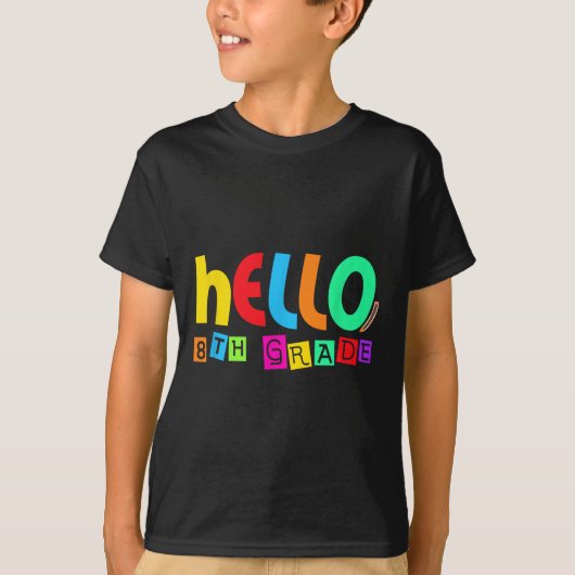 8年生の学生のための学校に戻るハロースクール Tシャツ (正面)