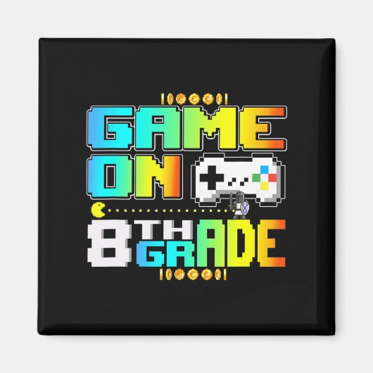 8年生ゲームのビデオゲーマーでSchooに戻る マグネット (正面)