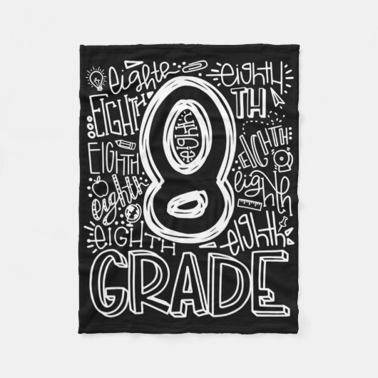 8年生タイポグラフィチーム8年生Schへ フリースブランケット (正面)