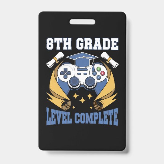 8年生レベルの完全ゲーマー卒業 バッジ (正面)