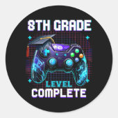 8年生レベルの日は卒業を完了する彼の少年 ラウンドシール (正面)