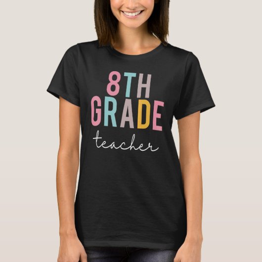 8年生先生カラフル鑑賞日Tバック Tシャツ (正面)