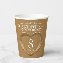 8年結婚青銅ハート 紙コップ