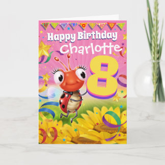 8年間のカスタムバースデーカードLittle Ladybug range カード