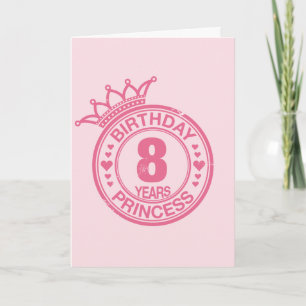 8年 – 誕生日プリンセス – ピンク カード