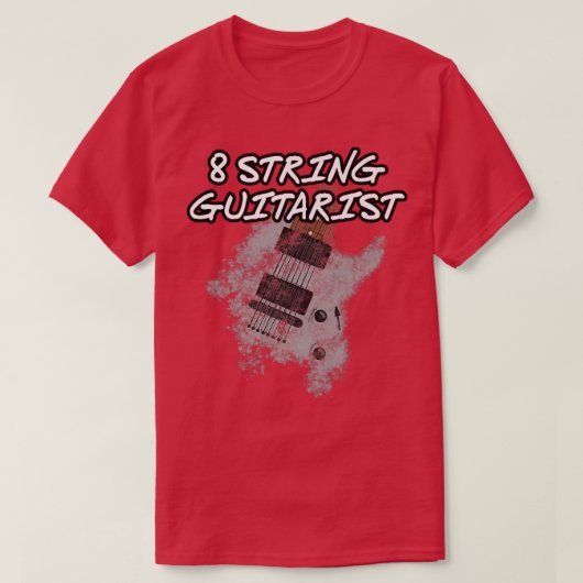 8弦ギタリスト、拡張レンジギター、ミュージシャン Tシャツ (デザイン正面)