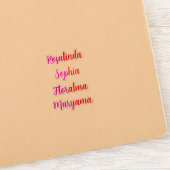 8手書き透明な防水名ガーリー、 シール