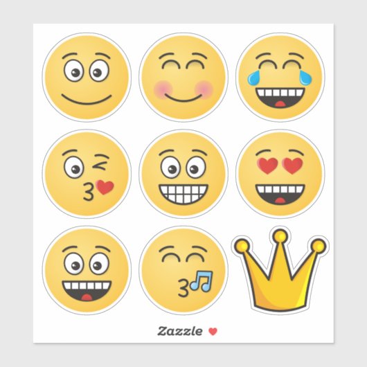 8文字の絵文字とクラウン シール (シート)