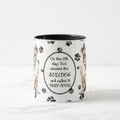 8日目に神が英国のブルドッグを創造 マグカップ (中央)