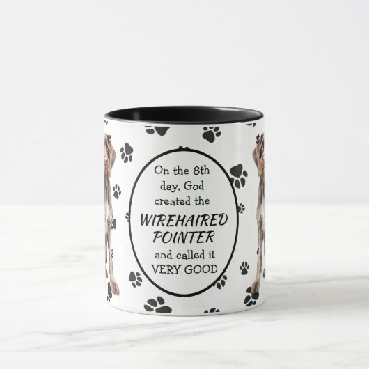 8日目に神が金髪の指針犬を作った マグカップ (中央)
