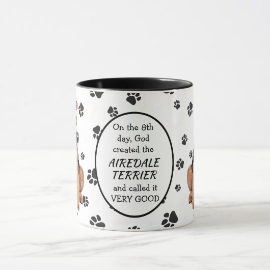 8日目に神はエアデール・テリアを創造した マグカップ (中央)