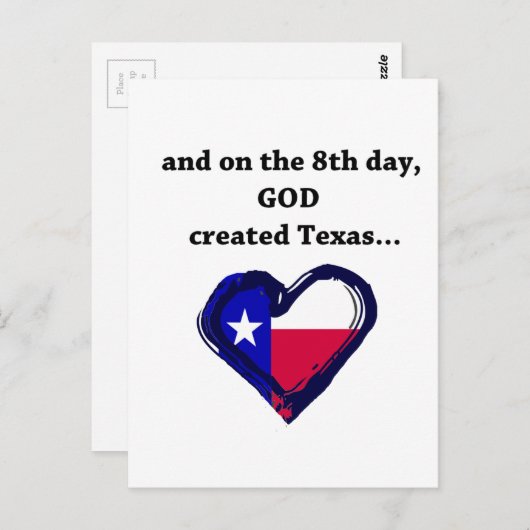8日目に、神はテキサス州を造った ポストカード (正面/裏面)