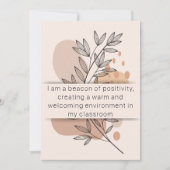 8日目先生確認毎日メンタルヘルスカード (正面)