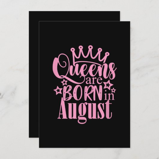 8月に生まれた女王の誕生日パーティーギフト 招待状 (正面/裏面)