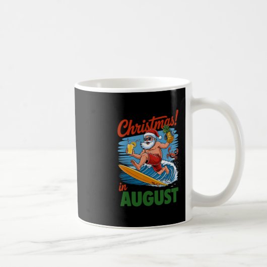 8月のクリスマス 夏休み おもしろサンタ メンズ コーヒーマグカップ (右)