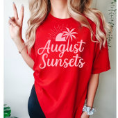 8月の夕日 パームツリー 夏 Tシャツ