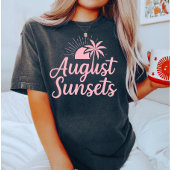 8月の夕日 パームツリー 夏 Tシャツ