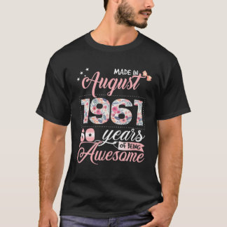 8月の第60誕生日フローラ生まれ贈り物 Tシャツ