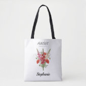 8月の花畑の誕生日記念品 トートバッグ (正面)