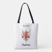 8月の花畑の誕生日記念品 トートバッグ (裏面)
