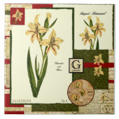 8月の花 タイル (正面)