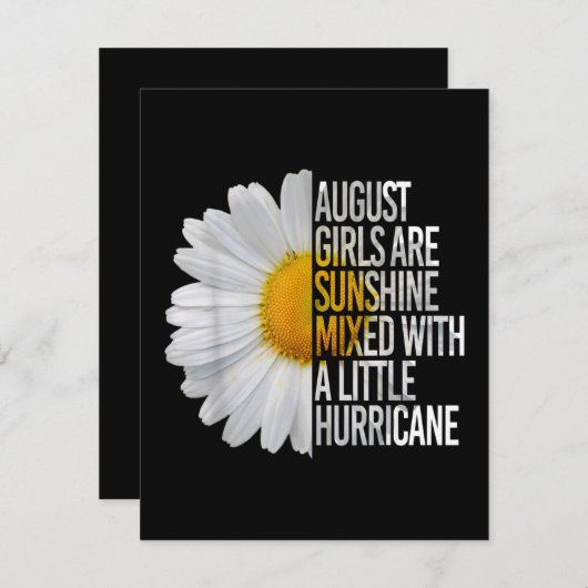 8月の誕生日女性への面白い名言ギフト 招待状 (正面/裏面)