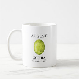 8月の誕生石 誕生日 名前 ペリドット コーヒーマグカップ