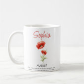 8月の誕生花カスタマイズギフト コーヒーマグカップ (左)