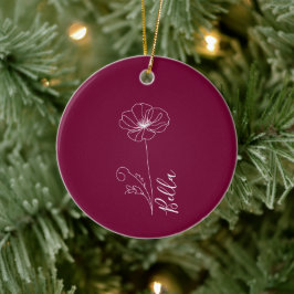 8月の誕生花ポピーを使った、特別な誕生日ギフト セラミックオーナメント