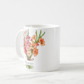 8月の誕生花マグ | グラジオラスとポピー コーヒーマグカップ (正面左)