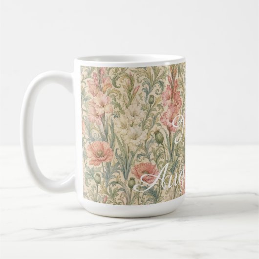 8月の誕生花マグ コーヒーマグカップ (左)