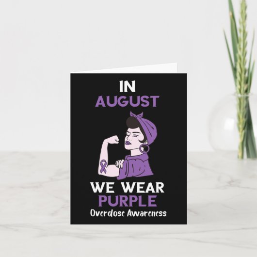 8月の過剰摂取認識月間 パープルリボン オ カード (正面)