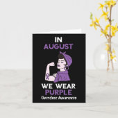 8月の過剰摂取認識月間 パープルリボン オ カード (黄色い花)